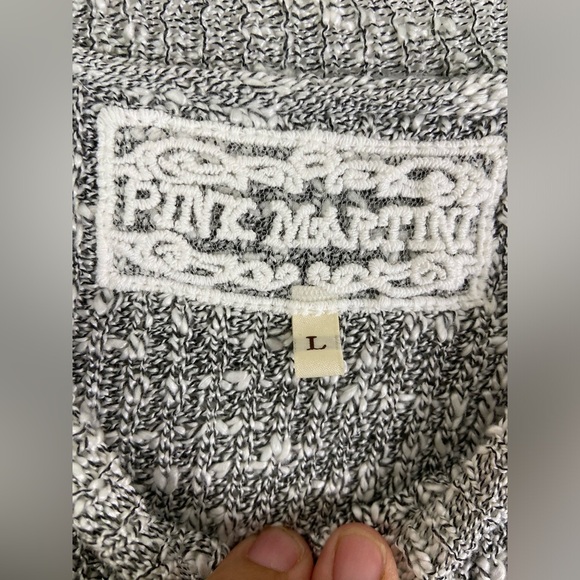 Pink Martini grey knit sleeveless wrap back women's large shirt. - Picture 3 of 6